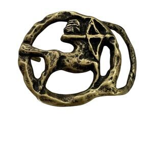 Belt Buckle Solid Brass Vintage Sagittarius Zodiac